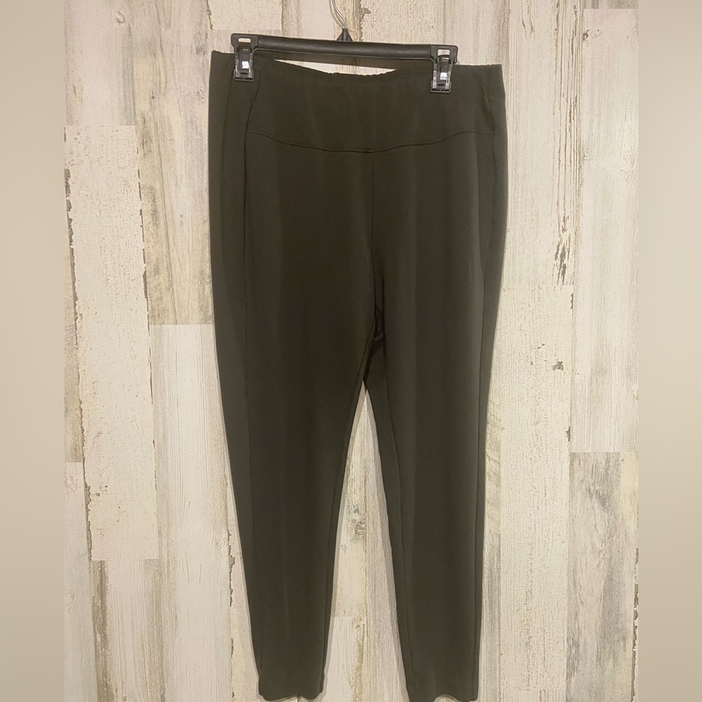 J.Jill Brown Ponte Elastic Waistband Leggings Large